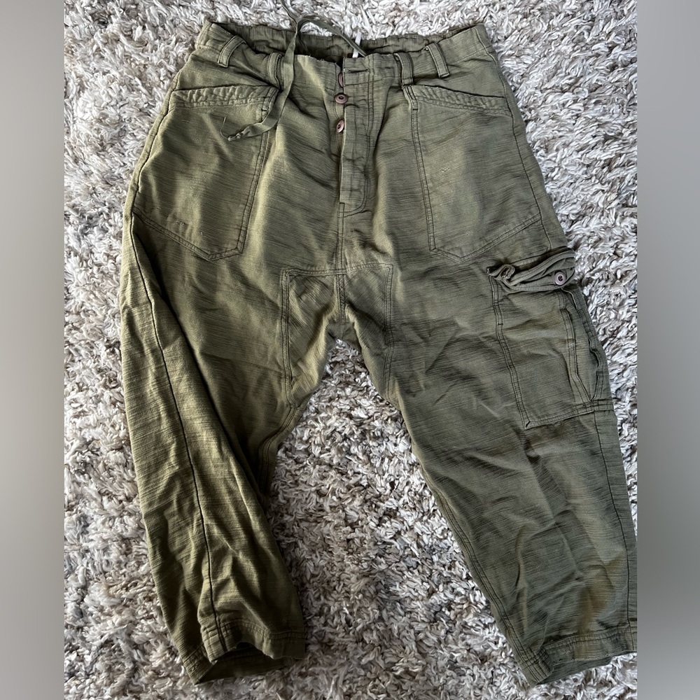 Free People Green Cargo Pants with Utilitarian Style Bay to Breakers Pant